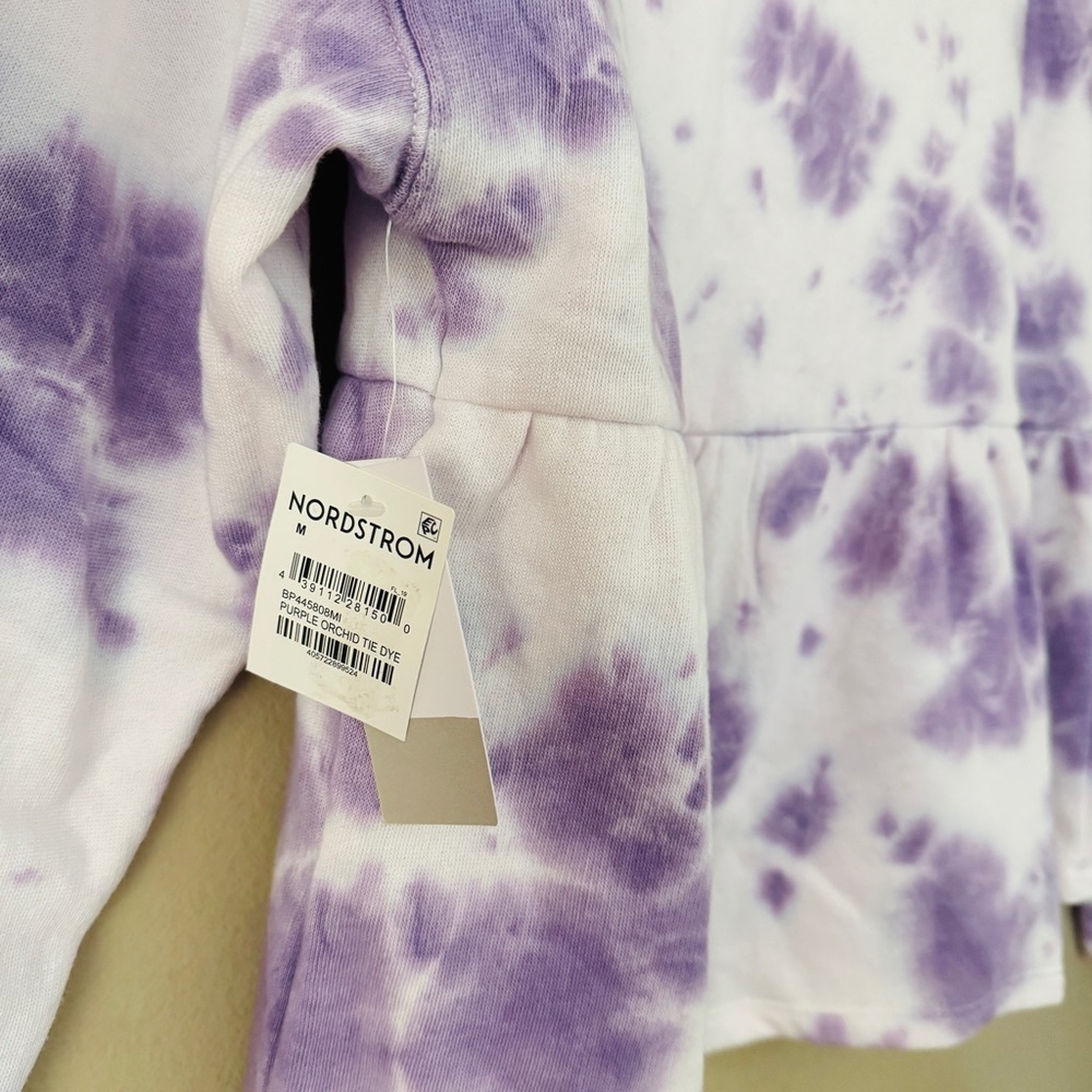 NWT Nordstrom BP Purple Tie Dye Sweatshirt M - Picture 6 of 8